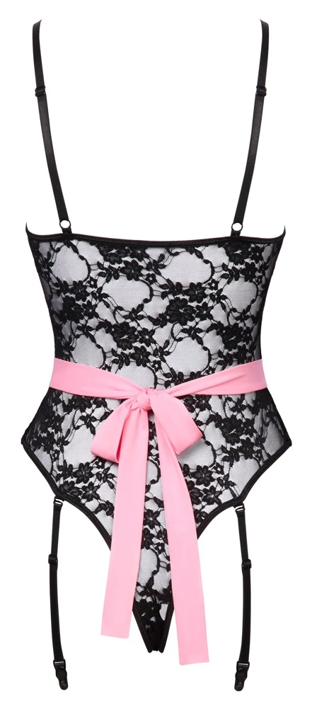 Cottelli COSTUMES Aufreizender Straps-Riobody Ouvert aus Spitze, Rollenspiele, Durchsichtig