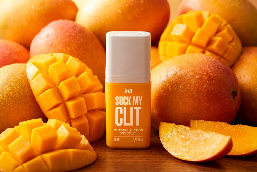 Suck My Clit Tropcial Mango 15 ML, Klitoris Stimulationsgel Mango mit Saug- Vibrations- & Kühleffekt für prickelnde erotische Spiele