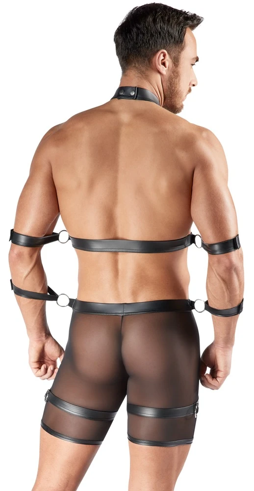 Herren Harness und Pants, Bondage-Set von Svenjoyment: Harness-Pants, Brust-Harness & Fesseln für sinnliche Erlebnisse