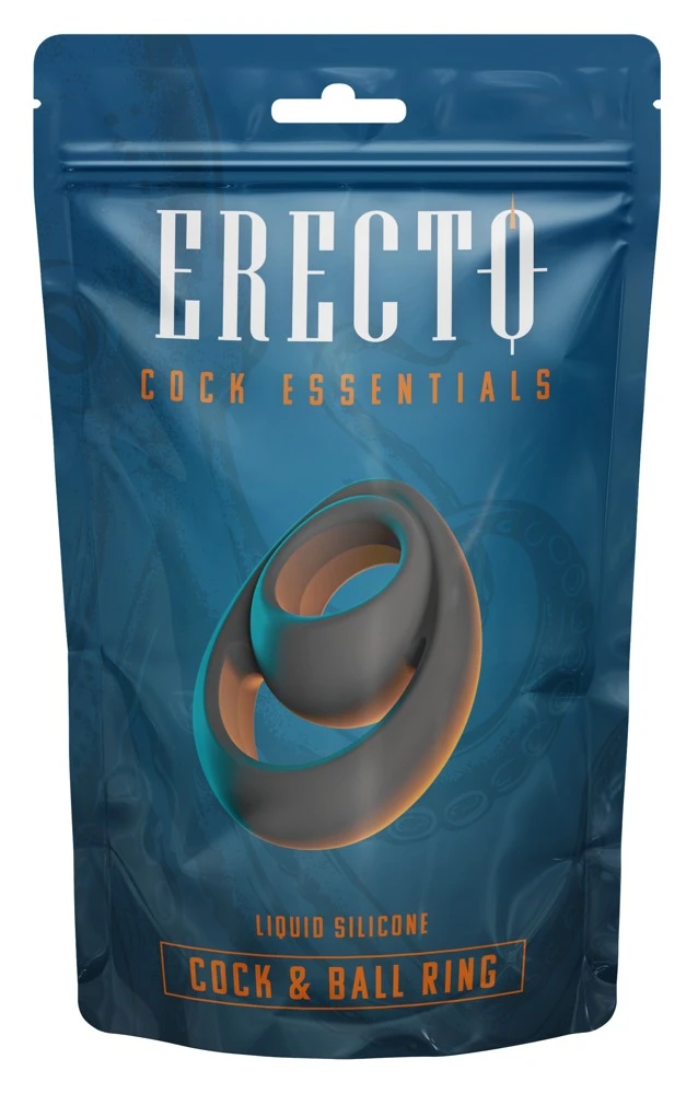Erecto Cock & Ball Ring 2, Erecto Penis- und Hodenring aus softem Liquid-Silikon – maritimes tropfenförmiges Design, dehnbar, intensiver Grip für starke Standfestigkeit