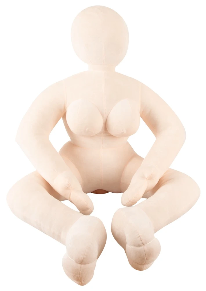 Leona Plush Doll, Plüsch-Liebespuppe Your Plush Doll Leona lebensgroß aus softem Velourplüsch mit einsetzbarem Vagina-Masturbator in sitzender Form stabil leicht flexibel und individuell gestaltbar