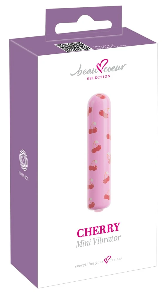 beau coeur Cherry Mini Vibrato, Verspielter Mini Vibrator CHERRY von beau cœur im poppigen Kirsch Design mit 10 Vibrationsmodi stylisch diskret handlich leise