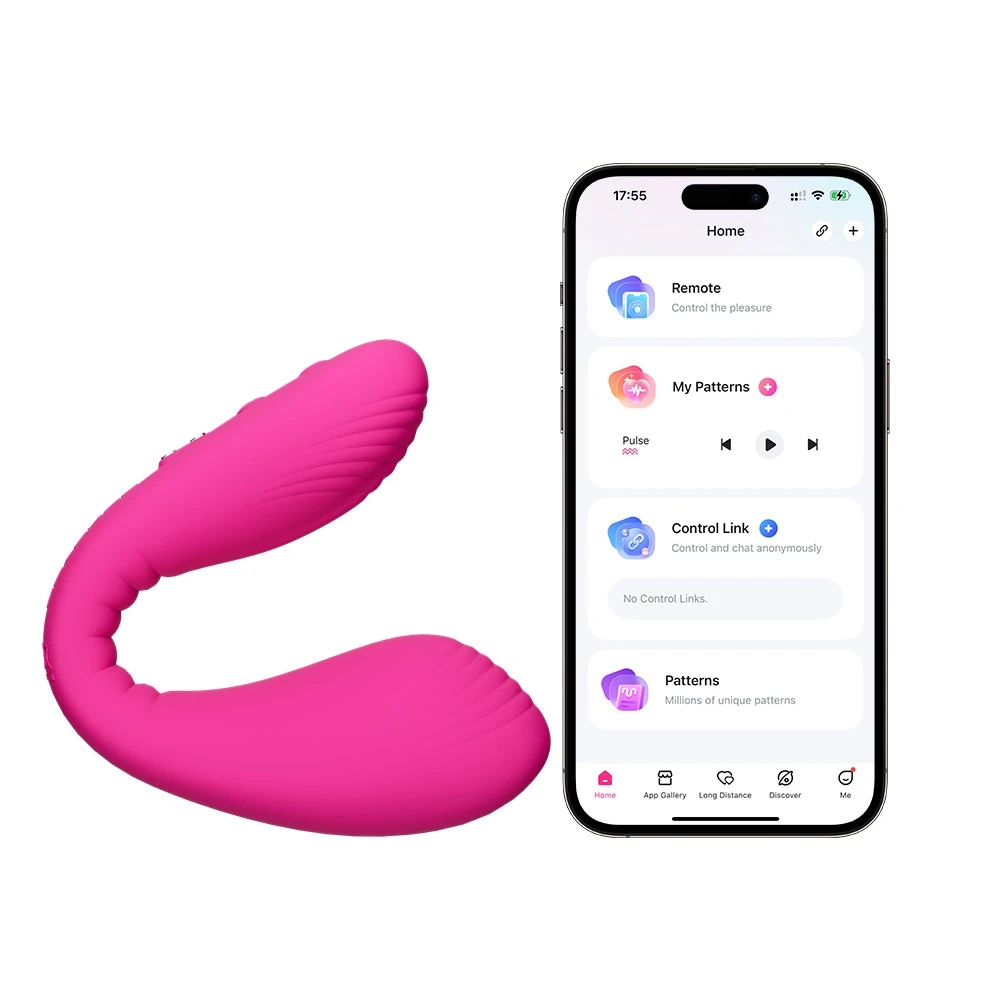 Dolce, Lovense Doppelvibrator mit App-Steuerung für intensive G-Zonen- & Klitoris-Vibrationen freihändig genießen