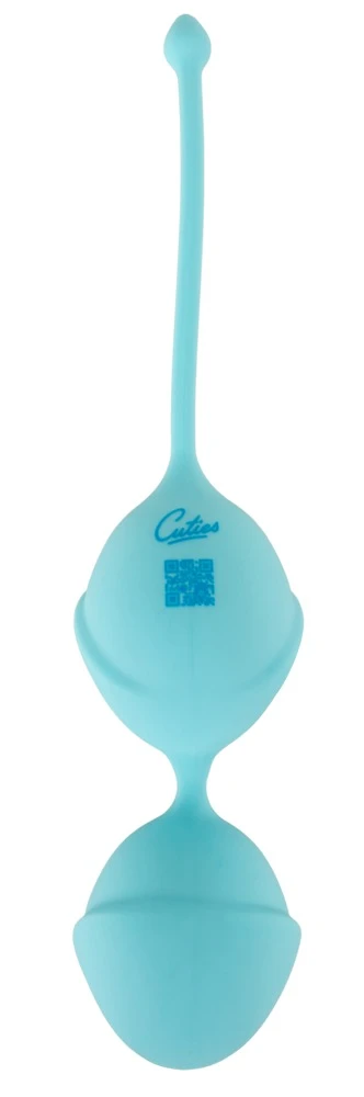 Cuties Love Balls Blue, Double Love Ball Liebeskugel-Duo für effektives Beckenboden-Training mit schwingenden Innenkugeln 91 g himmelblau Cuties