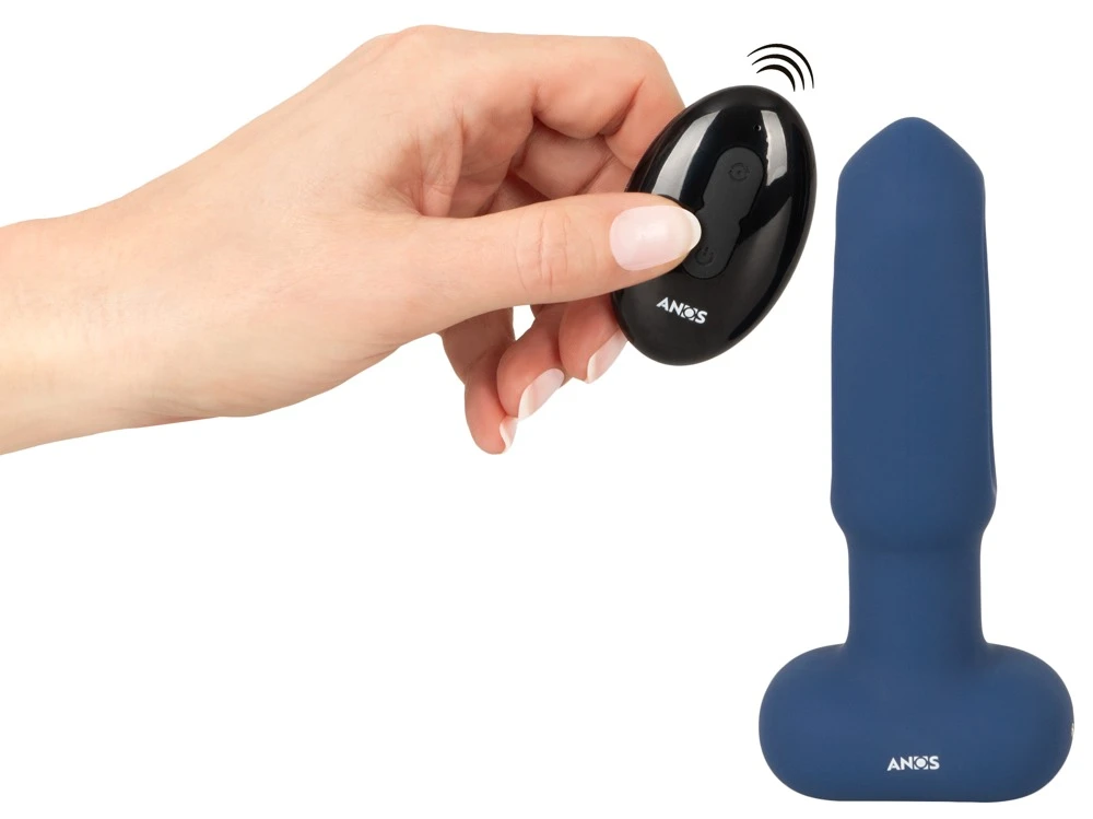 ANOS Flickering Tongue Butt Pl, ANOS RC Flicking Tongue Butt Plug: Vibrator mit innovativer Softzunge und 10 Pulsationsmodi für aufregenden analen Genuss!
