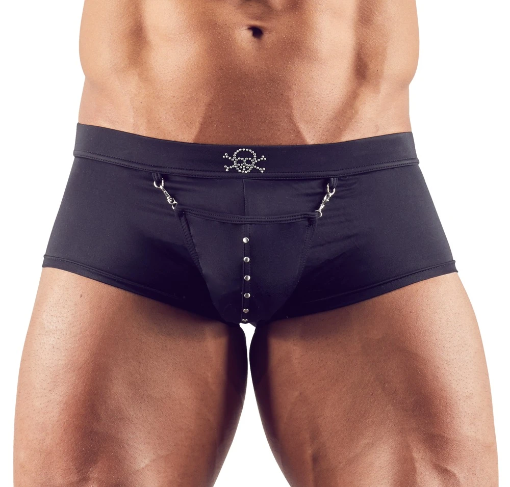 Figurbetonte Piraten-Pants mit Beutel und Karabinerhaken in schwarz.