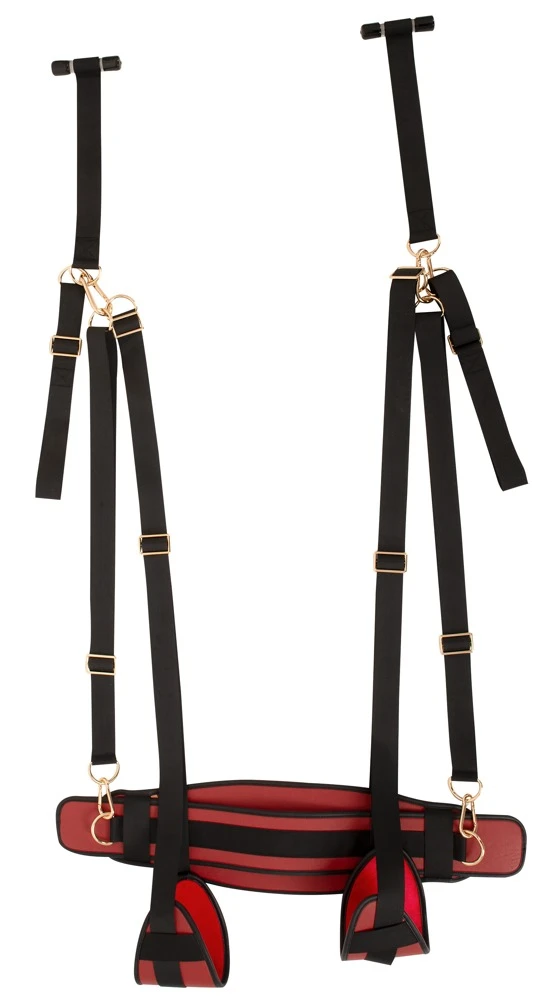 Bad Kitty Door Swing, Bad Kitty Türschaukel Deluxe mit Lederimitat & Gold-Details für schwebende Liebesstellungen komfortabel
