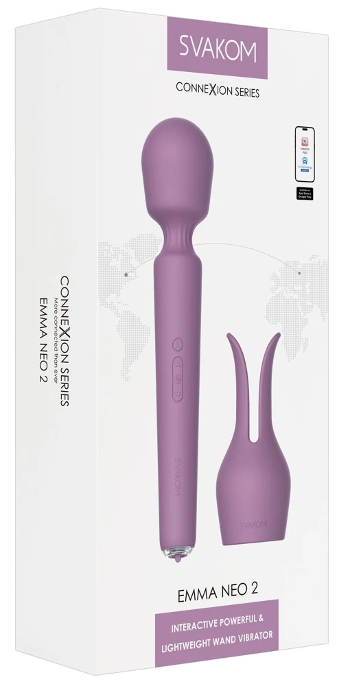 Emma Neo 2, Luxuriöser Massagestab Emma Neo 2 mit Bunny-Aufsatz, 5 Vibrationsmodi, Wärmefunktion und intelligentem Modus