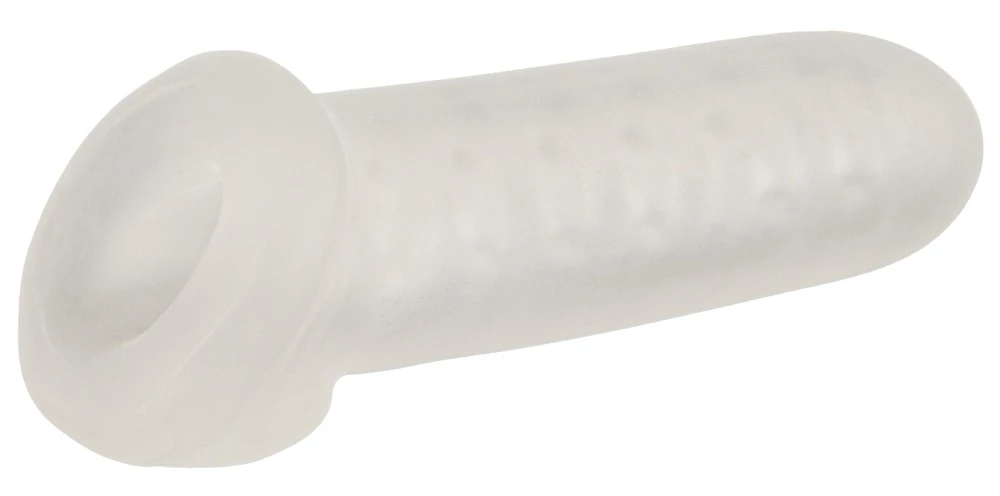 Thickening Sleeve with Ball Ring transparente Penissleeve mit Hodenring für spürbare Verdickung und Verlängerung, strukturierte Innenrillen, sicherer Halt und weiches TPE-Material
