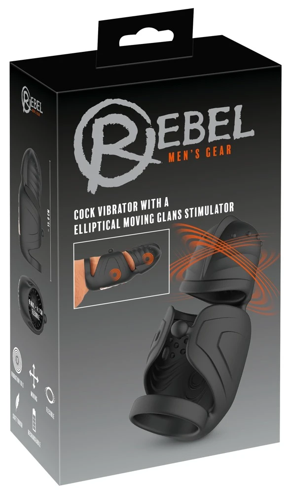 Rebel Cock Vibrator w Glans St, Rebel Masturbator mit Eichel-Stimulator – erotischer Cock Vibrator mit 10 Vibrations- & Bewegungsmodi für intensive Höhepunkte