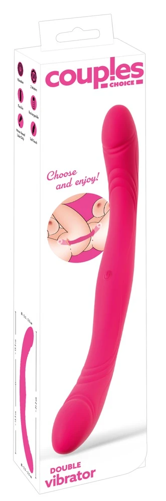 CC Double vibrator, Double Vibrator Coup!es Choice beidseitig nutzbar mit 2 Motoren 9 Vibrationsmodi flexibel soft Silikon für Partner:innen