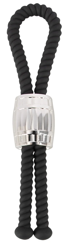 Rebel Heavy Rope Cock Strap, Schwarze Heavy Rope Cock Strap von Rebel: Anpassbare Penis-/Hodenschlaufe mit 84 g schwerem Metall-Schieberegler Rebel Heavy Rope Cock Strap, Schwarze Heavy Rope Cock Strap von Rebel: Anpassbare Penis-/Hodenschlaufe mit 84 g schwerem Metall-Schieberegler
