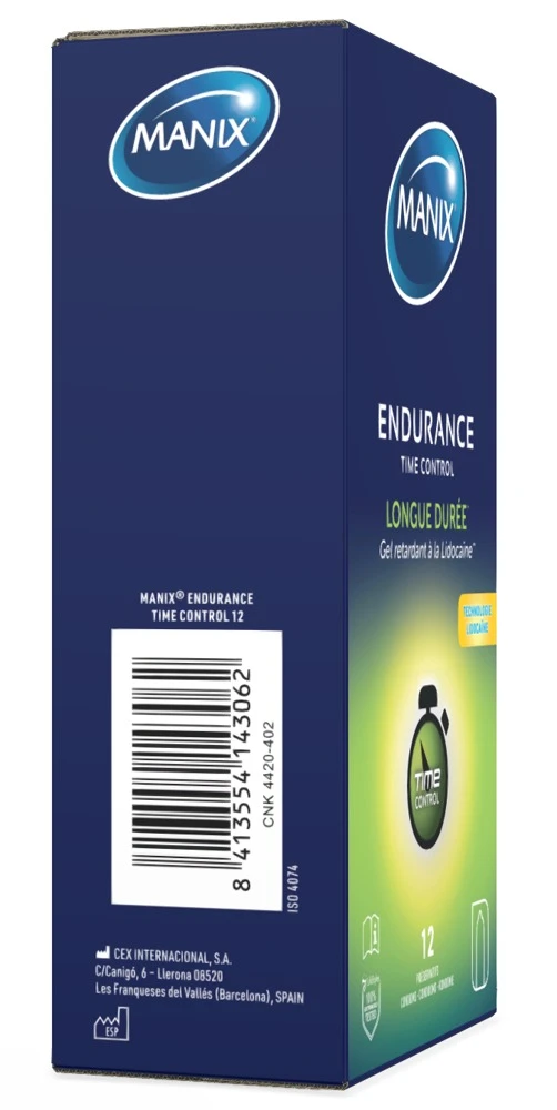 Manix Endurance Time Control12, Maximierte Kontrolle und intensive Sinnlichkeit – aktverlängernde Manix-Kondome mit Lidocain für länger anhaltende, heiße Momente