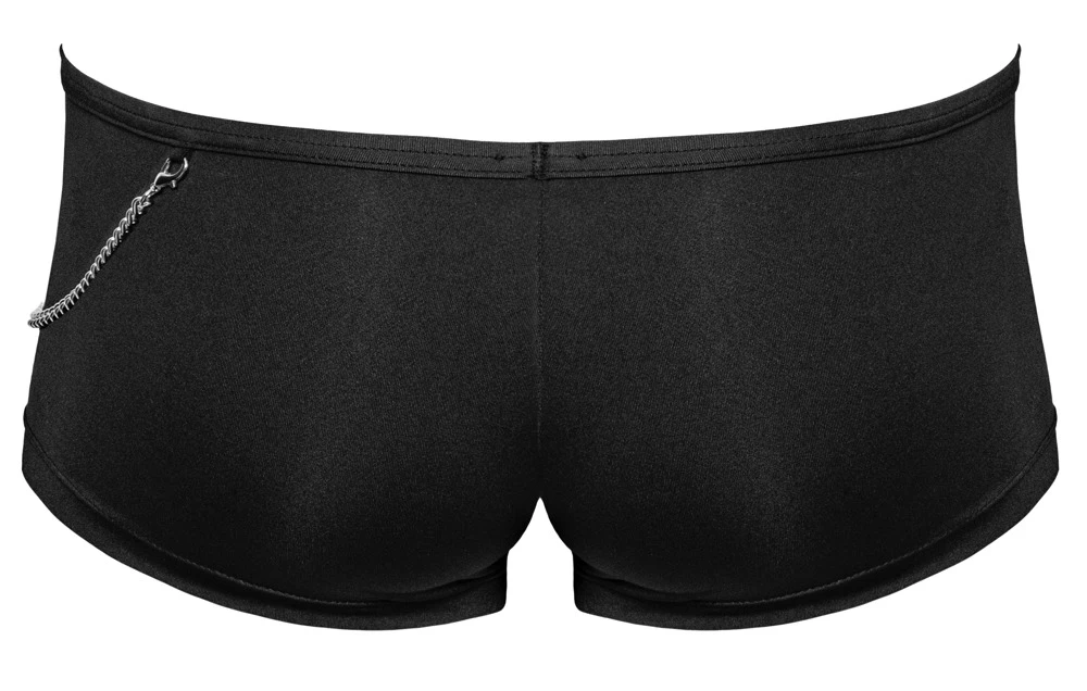 Svenjoyment Pants im sexy Service-Look: Schwarz-weiß mit Zierknöpfen, Tasche und abnehmbarer Karabinerkette Svenjoyment Pants im sexy Service-Look: Schwarz-weiß mit Zierknöpfen, Tasche und abnehmbarer Karabinerkette