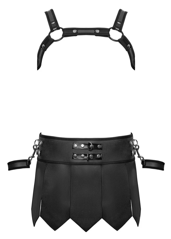Gladiator-Rock & Harness im Set mit Handfesseln – markanter Matt-Look von Svenjoyment Bondage für echte Dominanz Gladiator-Rock & Harness im Set mit Handfesseln – markanter Matt-Look von Svenjoyment Bondage für echte Dominanz
