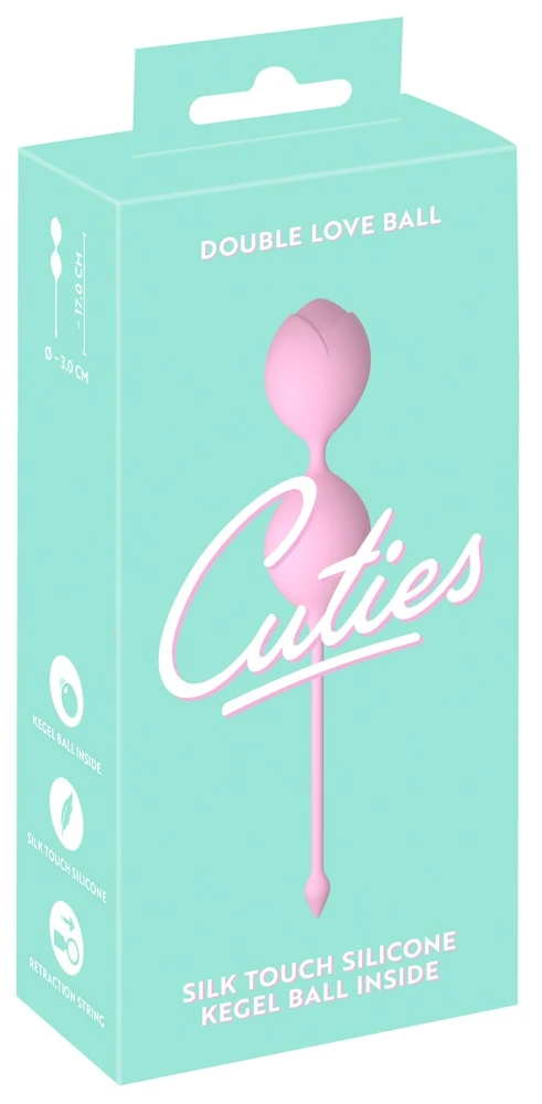 Cuties Love Balls Rose, Double Love Ball Liebeskugel-Duo für Beckenboden-Training mit schwingenden Innenkugeln diskret & laufleise für Einsteigerinnen Cuties