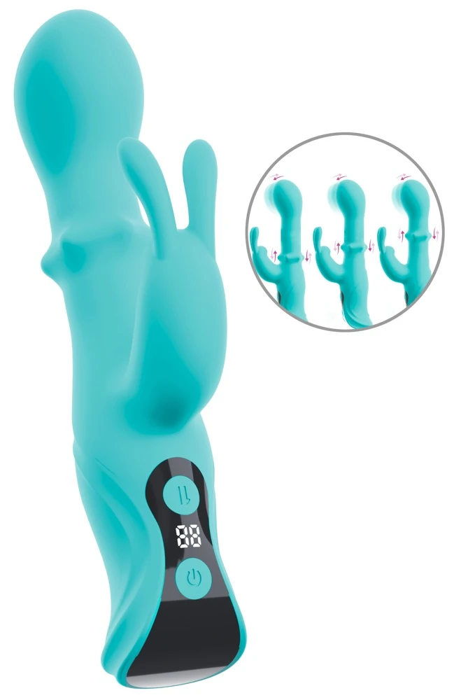 beau coeur Oriven Rabbit Vibra, ORIVEN Rabbitvibrator mit nickendem Vibro-Kopf & Slide Ring für intensive Dual-Stimulation von G-Zone & Klitoris