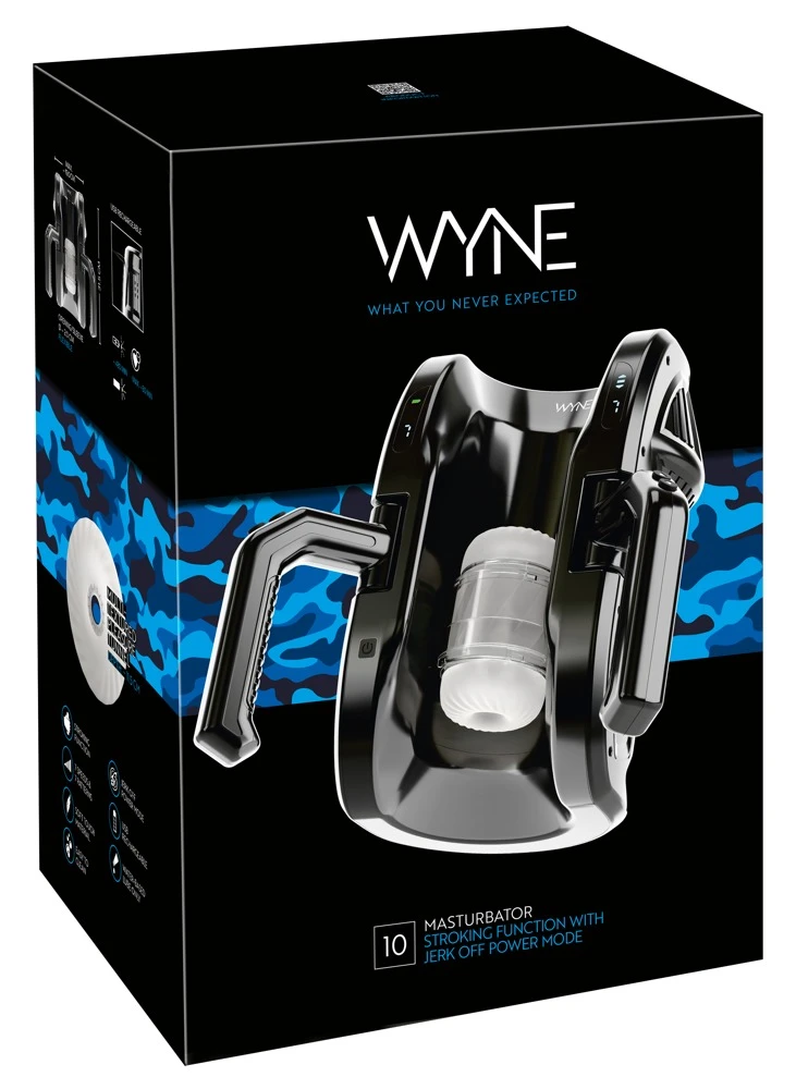 WYNE Masturbator 10 – Leistungsstarker, leiser Stroker mit automatischer Auf-und-Ab-Bewegung, 7 Modi und festen Griffen für intensives Power-Vergnügen