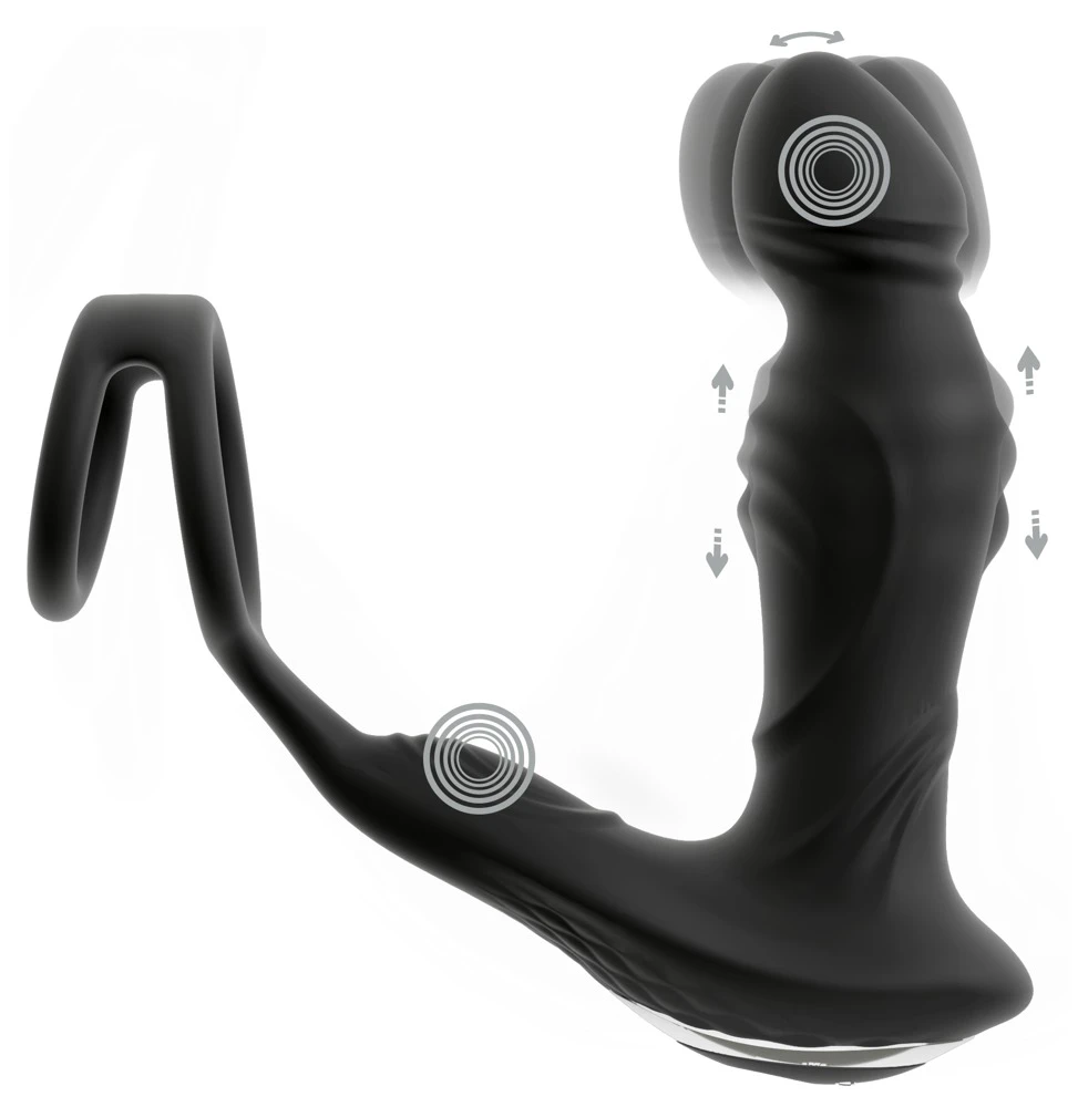 RC Vibrating Prostate Plug Nod, Doppelte Stimulation: Vibration, Ringe & Nodding für heiße Anal-Momente