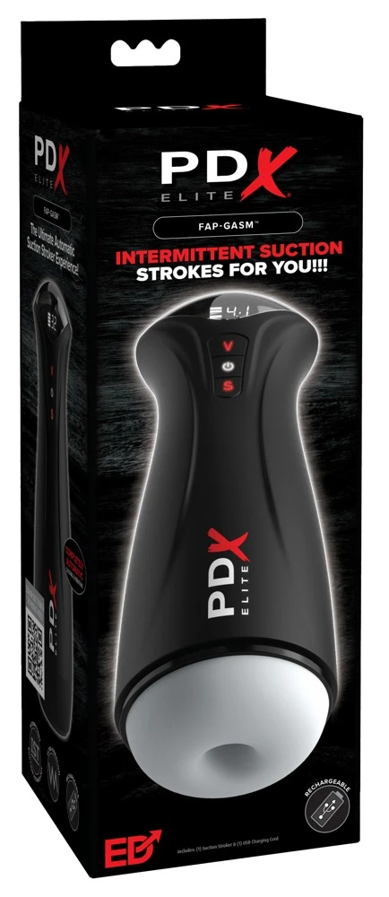 PDXE Fap-Gasm Frosted, Vollautomatischer Masturbator mit kraftvoller Vibration und Saugfunktion in 5 Modi für intensive Lustmomente
