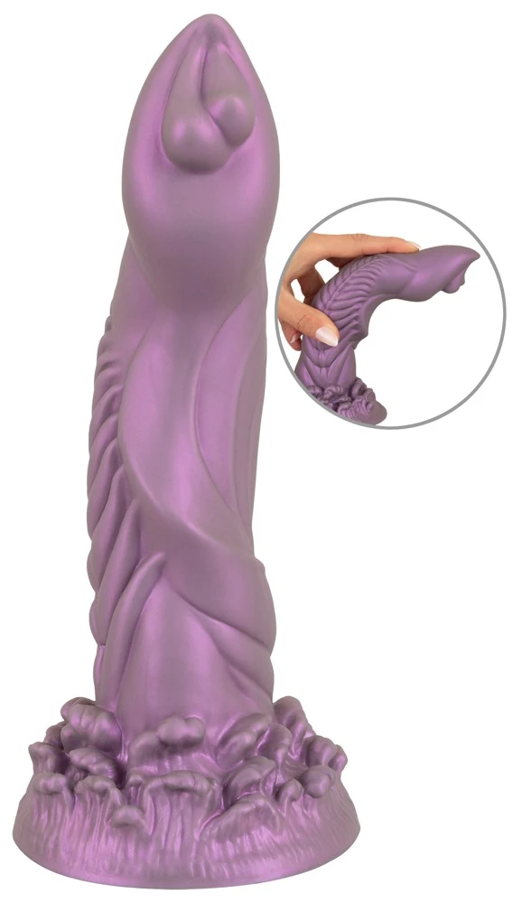 Beasty Cocks Alien Phallus, Alien Phallus Dildo von Beasty Cocks: Fantasievoller Penislook, Metallic-Optik, starker Saugfuß, strukturierte Lust