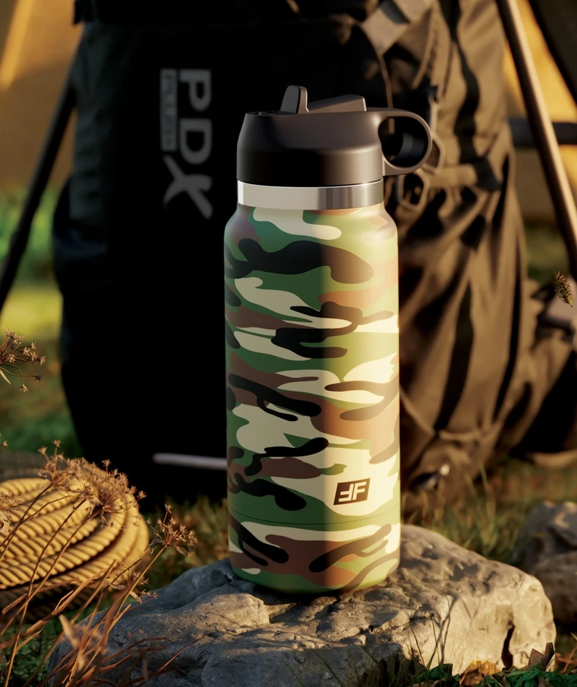 PDX Plus Flask Masturbator in Vagina-Optik Trinkflaschen-Gehäuse Happy Camper