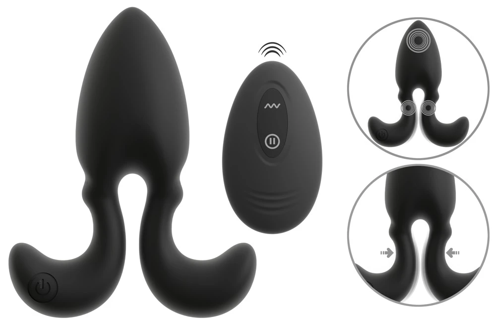 ANOS RC Vibrating Plug Flex.Ar, Der RC Vibrating Butt Plug with Flexible Arms von ANOS – kraftvolle Doppel-Vibration trifft anpassungsfähiges Design für intensiven analen Hochgenuss mit sicherem Sitz und Fernbedienung