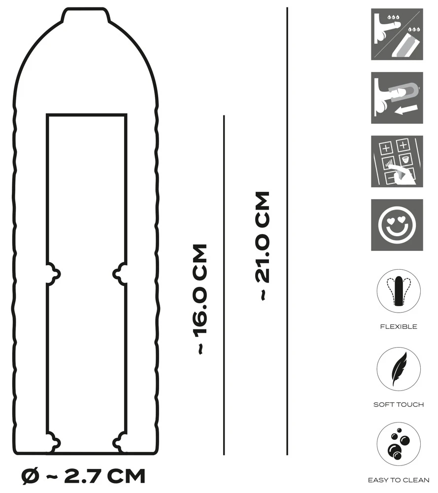 Suck-O-Mat 3 Perf. Sleeve L, Suck-O-Mat 3 Sleeve L aus seidig-softem Silikon mit Performance Ringen für intensivere Stimulation und optimalen Halt