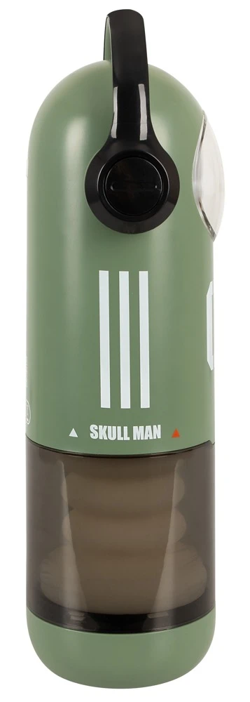 Rebel Skull Masturbator 3, Rebel SKULL Masturbator mit 3 Funktionen in cooler Totenkopf-Optik, rot leuchtenden Augen, Wärme-, Vibrations- und Stoßfunktion für intensives Solo-Vergnügen