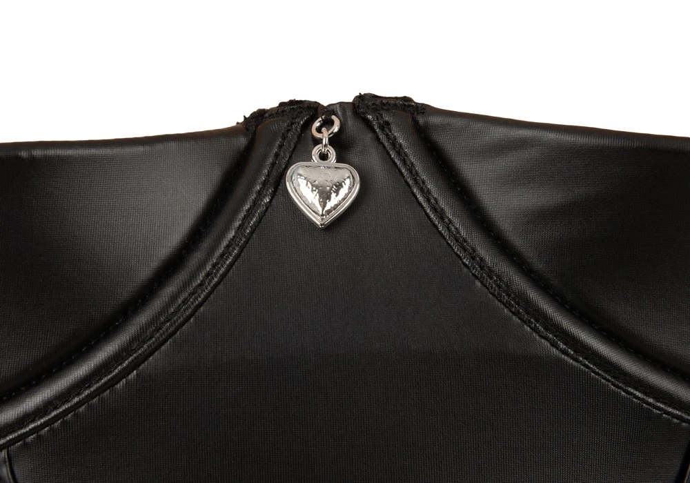 Straps-Body ouvert busenfrei mit Soft-Armfesseln, Netzeinsätzen & Mattlook – sexy im verführerischen Bondage-Style – Cottelli BONDAGE