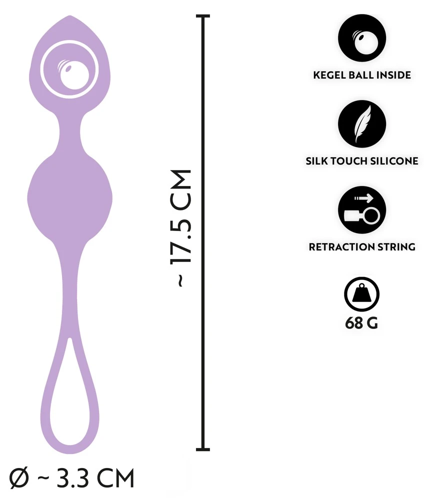Cuties Love Balls Purple, Double Love Balls Liebeskugeln für Beckenboden-Training mit schwingenden Innenkugeln diskret laufleise 68 g Intimtrainer Cuties