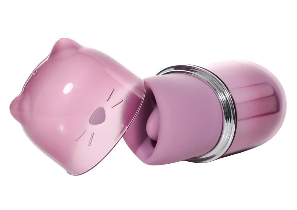 Klitty Dusty Lavender, Klitty Auflegevibrator Katze mit Saug- & Leckfunktion, kompakt, stark vibrierend, weicher Silikonmund, handlich & verspielt