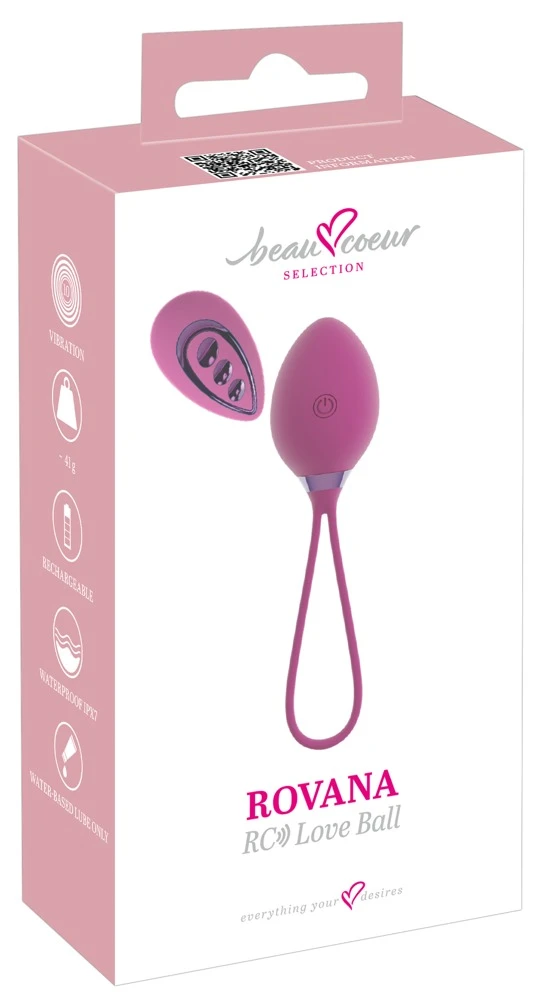 beau coeur Rovana RC Love Ball, Vibro-Liebeskugel ROVANA RC Love Ball mit Fernbedienung leise diskret 10 Vibrationsmodi 6 Intensitäten für intensives Training und Lust