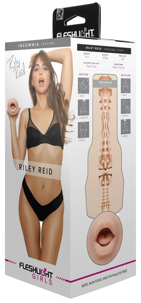Riley Reid Insomnia Mouth, Fleshlight Riley Reid Insomnia Mouth mit Autogramm – diskreter Masturbator im Taschenlampen-Design mit original Mundform, intensiven Innenstrukturen und realistischer Stimulation für heiße Solo-Momente