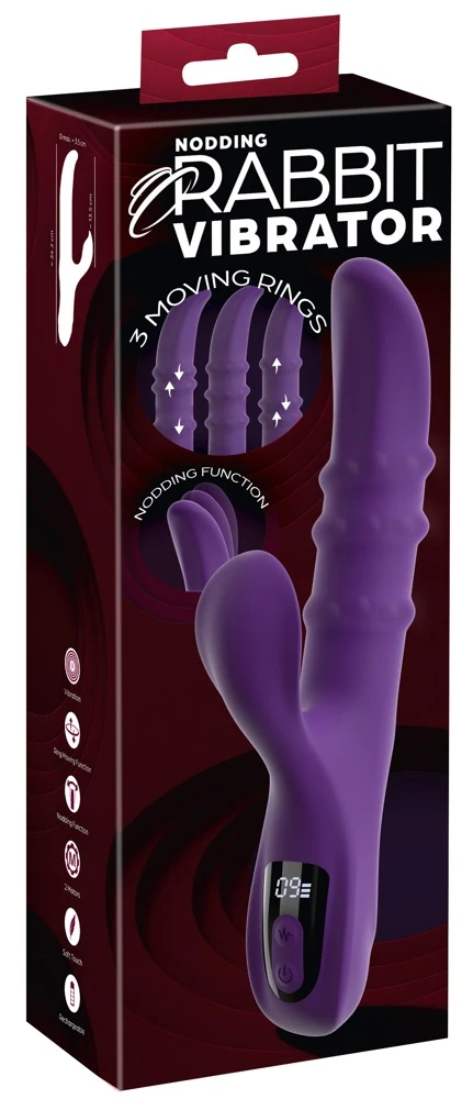 Nodding Rabbit Vibr. Nodding, You2Toys Rabbitvibrator – Aufreizender Nodding Vibrator mit 3 Moving Rings für intensive G-Punkt- & Klitorisstimulation