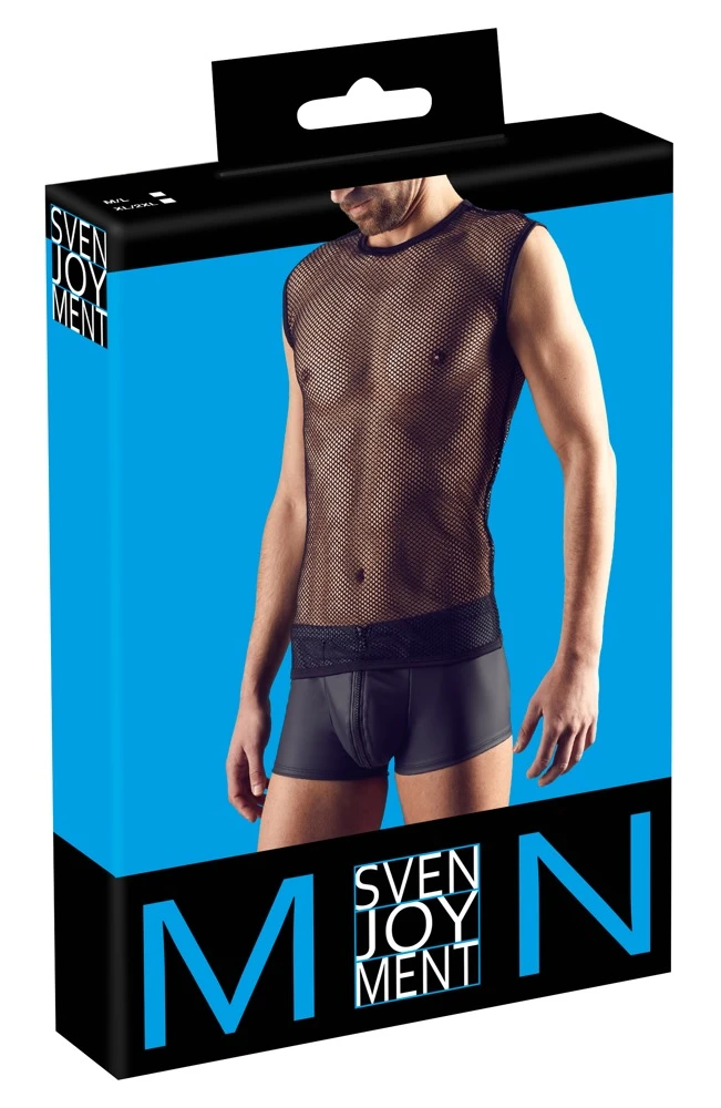 Herren Netzshirt XL/2XL aus groben Netz in schwarz. Weich und elastisch für hohen Tragekomfort.