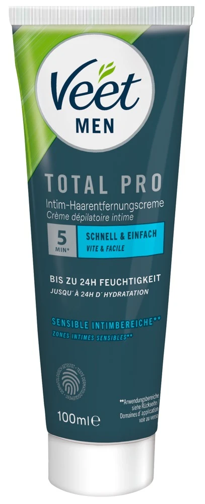 Veet Men Haarentfernungsset, Veet Men TOTAL PRO Intim-Haarentfernungs-Set – gründliche Haarentfernung & intensive Pflege speziell für seinen sensiblen Intimbereich