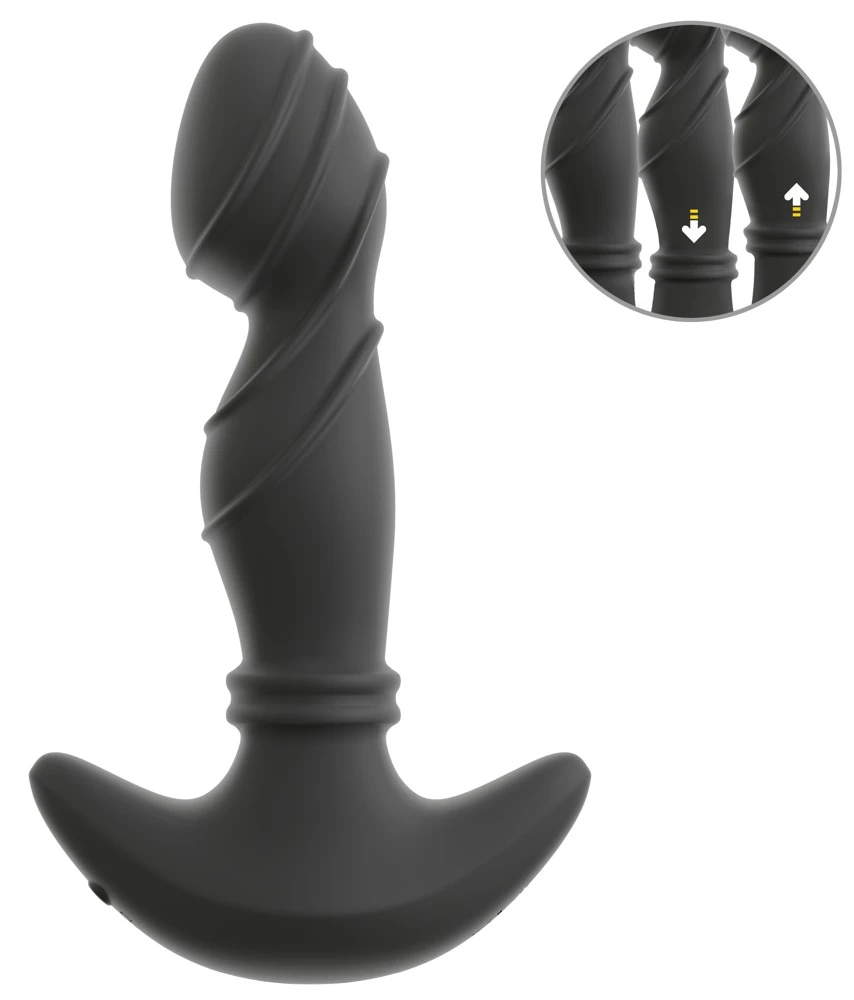 ANOS Moving Rings Butt Plug, ANOS Prostata-Vibrator mit 2 Motoren – intensiver P-Punkt- und Rimming-Genuss durch bewegliche Ringe, 10 Vibrationsmodi und reizstrukturierte Rillenspitze für anales Vergnügen der Extraklasse