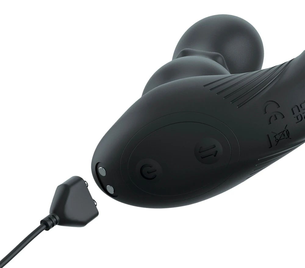 AFE Ass-Gasm Slide & Glide Black, Intensiver Analspaß mit Perlenmassage, vibrierendem Perineum-Stimulator und Penis-/Hodenring – 10 Vibrationsmodi, fernbedienbar