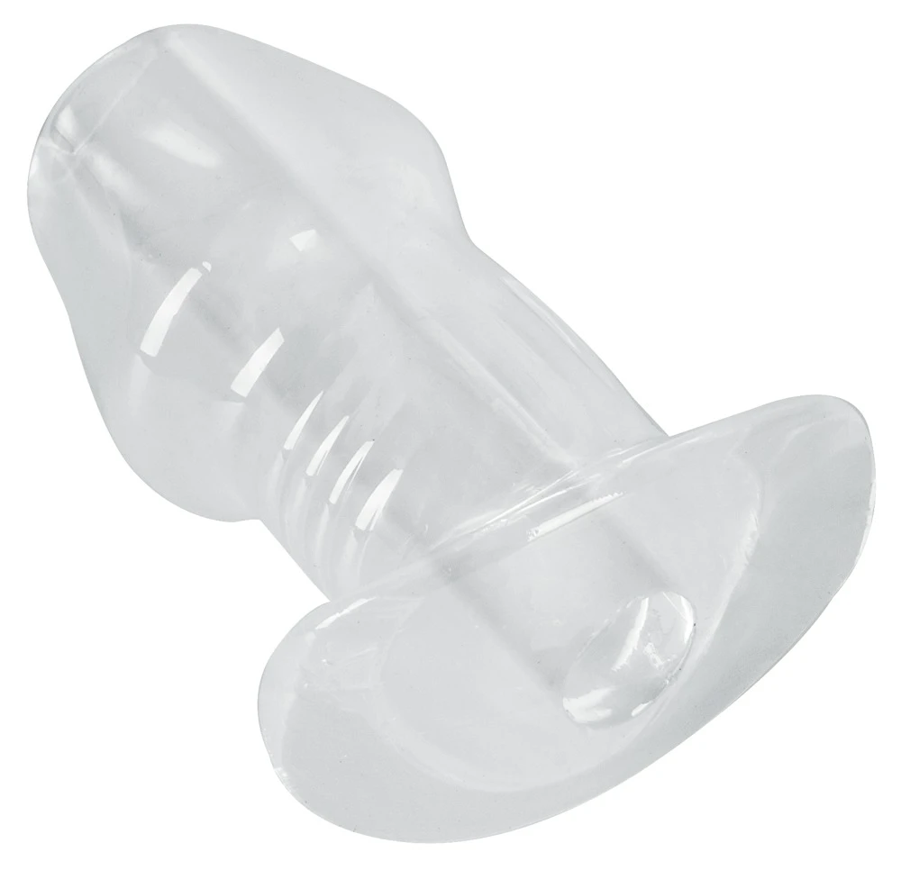 ANOS Butt Plug w Tunnel Transp, Analplug mit Tunnel aus Softmaterial, offenem Stopper und abgestufter Form für gezielte Dehnung, Stimulation und vielseitige Einführspiele inklusive Einlauf-Funktion
