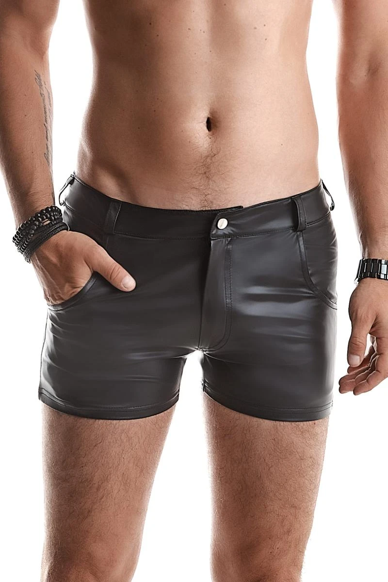 Herren Shorts aus flexiblem Wetlook von Regnes Fetish Planet