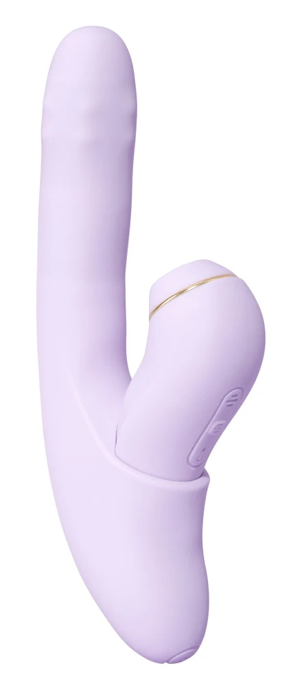 DuoGlow Pastel Lilac, DuoGlow 2-in-1 Toy mit stoßendem Perlenvibrator und pulsierendem Stimulator, einzeln oder kombiniert nutzbar, flüsterleise Power direkt oder bequem per App steuerbar