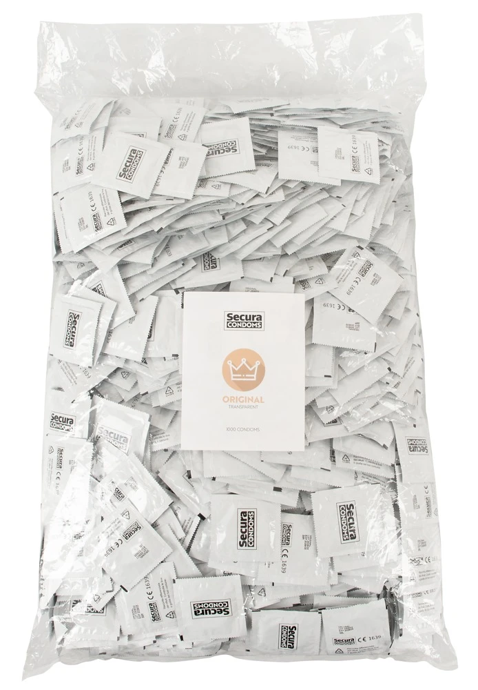 Transparente, seidig glatte Kondome Original von Secura Condoms. Mit Feuchtbeschichtung auf Silikonbasis und Reservoir.
