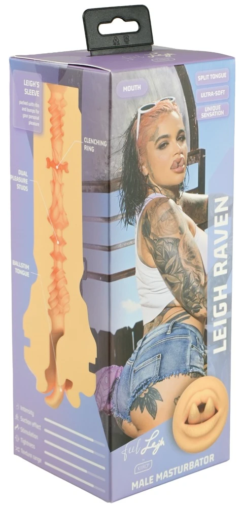 Feel Leigh Raven Mouth, Kiiroo Feel Leigh Raven Mouth Masturbator mit realistischer Mundform, Superskin-Innenleben & intensiver Stimulation