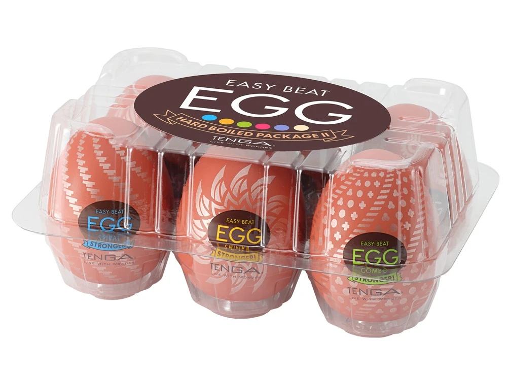 Tenga Egg HB Package II 6er, 6 x Handjob-Spaß im Ei Intensiv reizende Masturbatoren mit Gleitgel für besonders starke Empfindungen
