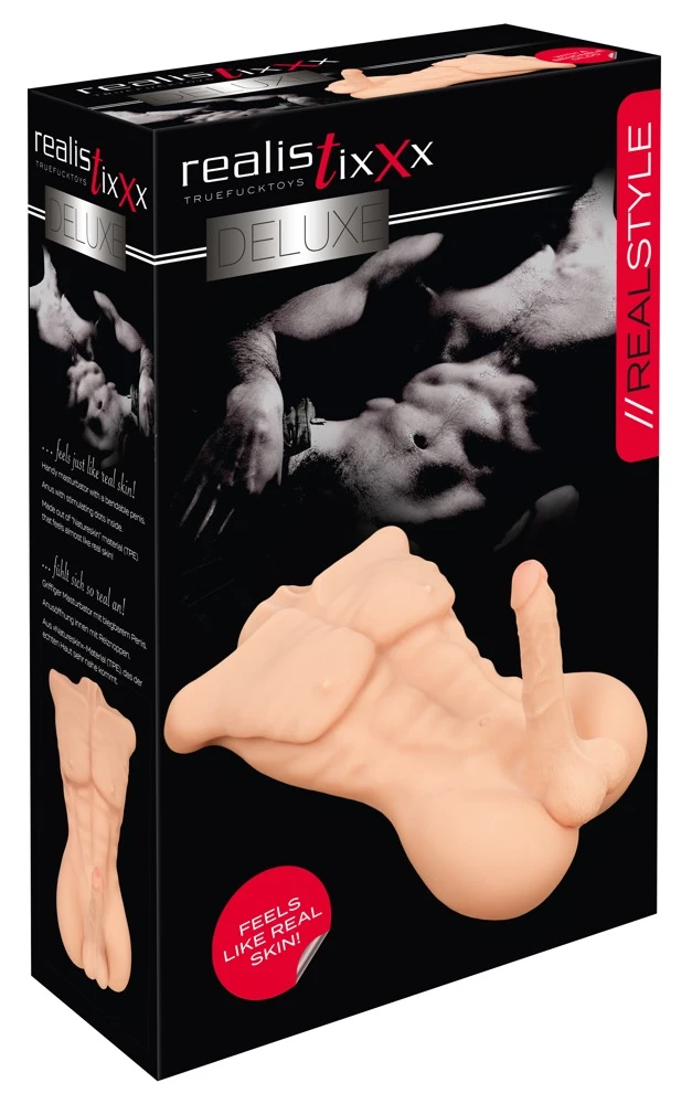 Realistixxx Deluxe Man, intensive Lustmomente mit dem realistischen Männer-Torso von realistixxx -  flexibler Penis, hautähnliche Haptik & mehr