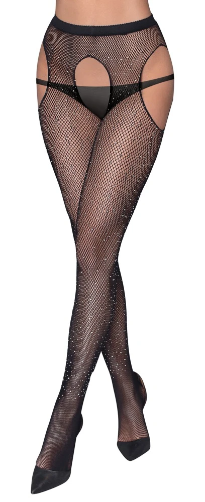 Cottelli Glamouröse Netz-Strumpfhose: Glitzernder Auftritt mit verführerischen Cut-outs