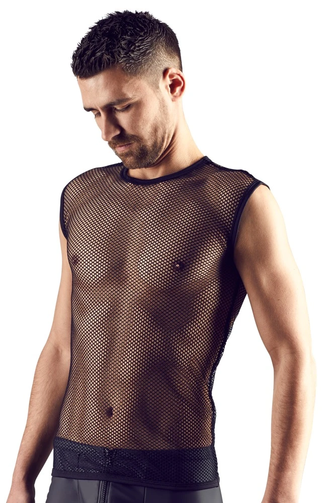 Herren Netzshirt XL/2XL aus groben Netz in schwarz. Weich und elastisch für hohen Tragekomfort.