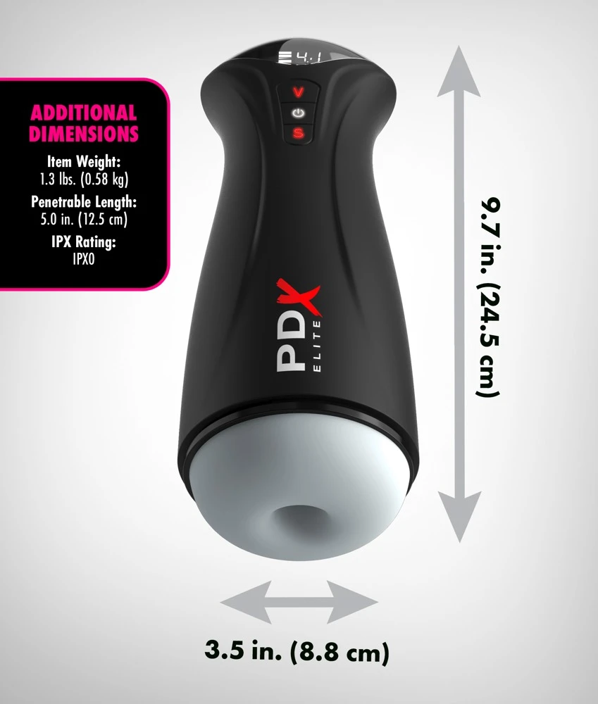 PDXE Fap-Gasm Frosted, Vollautomatischer Masturbator mit kraftvoller Vibration und Saugfunktion in 5 Modi für intensive Lustmomente