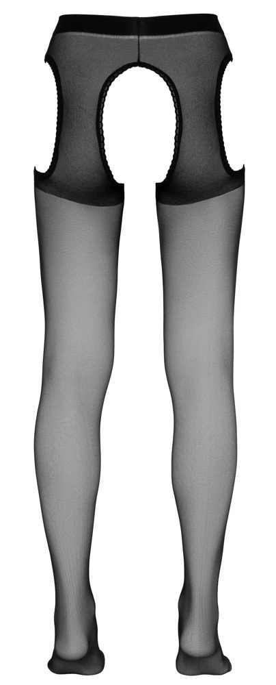 Cottelli Seidige Straps-Strumpfhose – sexy, erotisch, raffinierte Reizwäsche mit offenen Details und Komfort